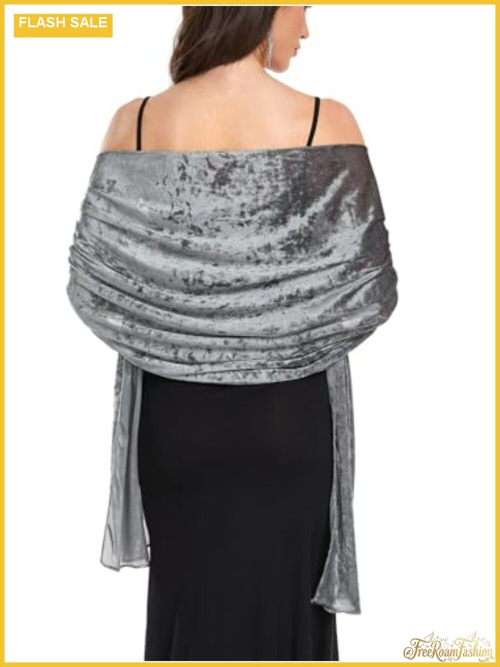 Knit Velvet Mesh Shawl Wrap Long Scarf Wedding Evening Formal Cover Up